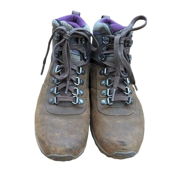 Womens Timberland Norwood Brown Pink Leather Mid Hiking Boots Size 6.5 - Picture 10 of 10